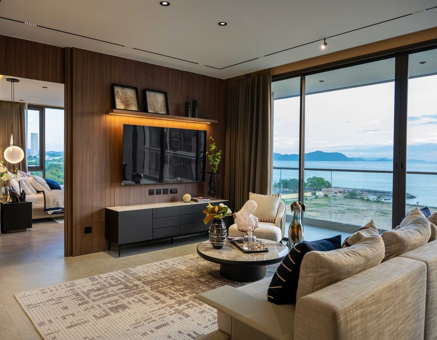 Panora Estuaria — living room with sea view